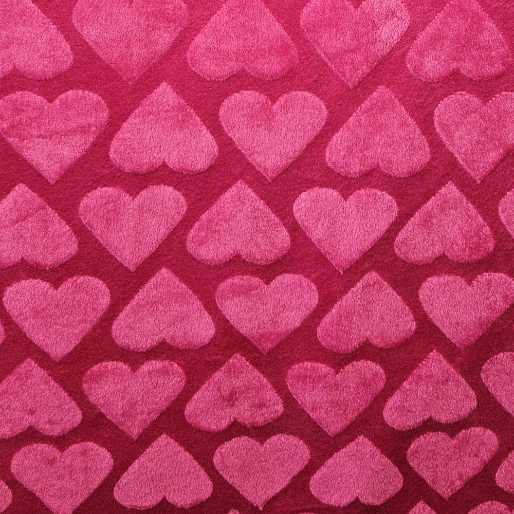 Custom Love Plush Throw Or Baby Blanket - Pink Heart & Block Pattern NWOT